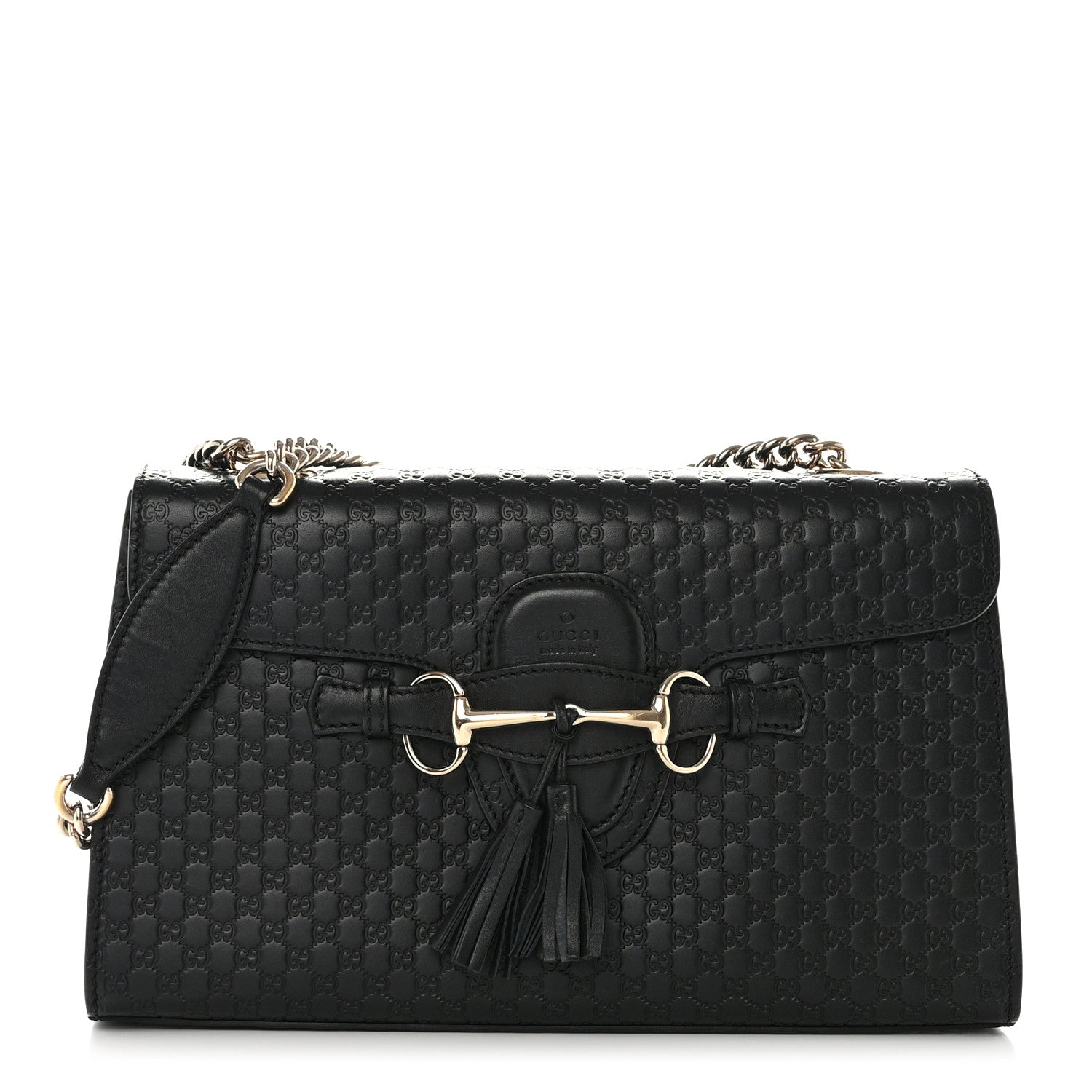 Gucci Microguccissima Medium Emily Chain Shoulder Bag Black 1 of 12