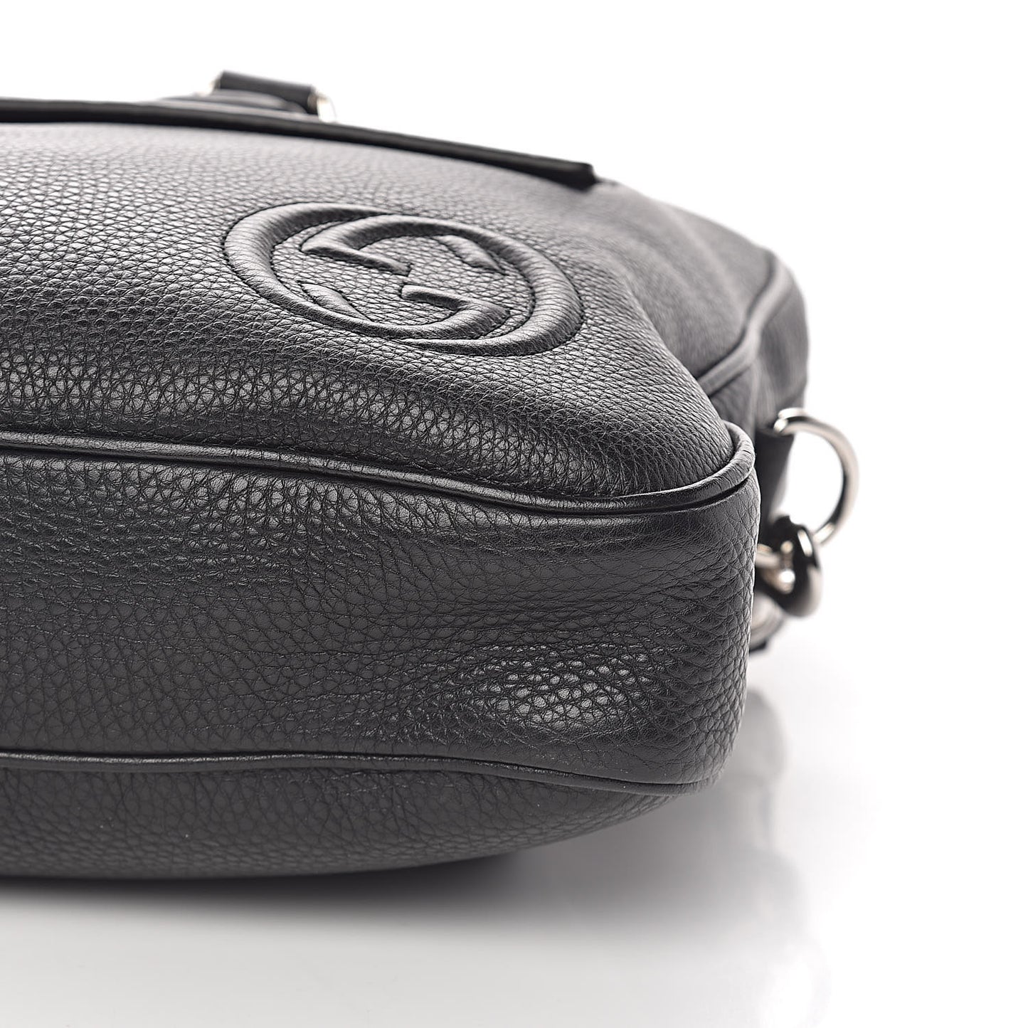 Pebbled Calfskin Large Soho Briefcase Black