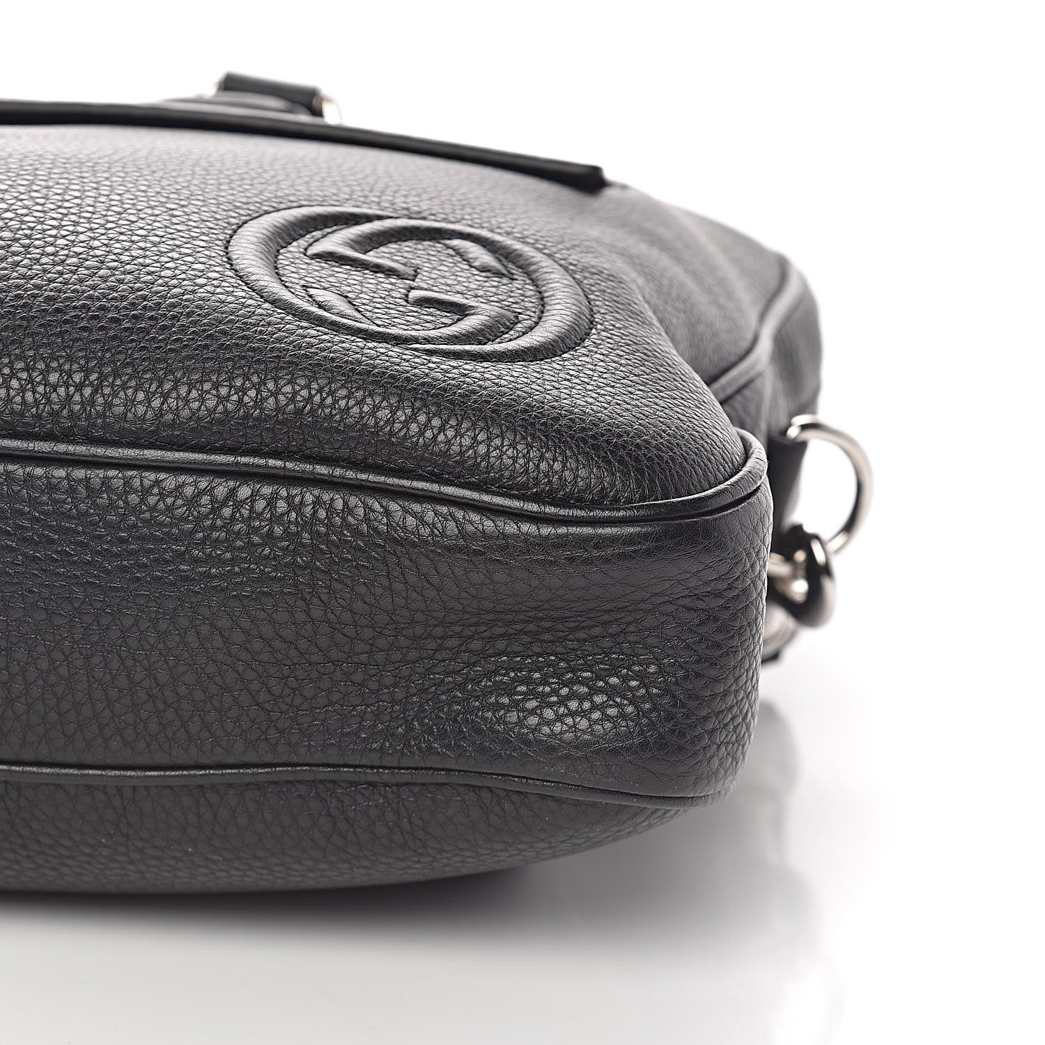 Gucci Pebbled Calfskin Large Soho Briefcase Black 9 of 10