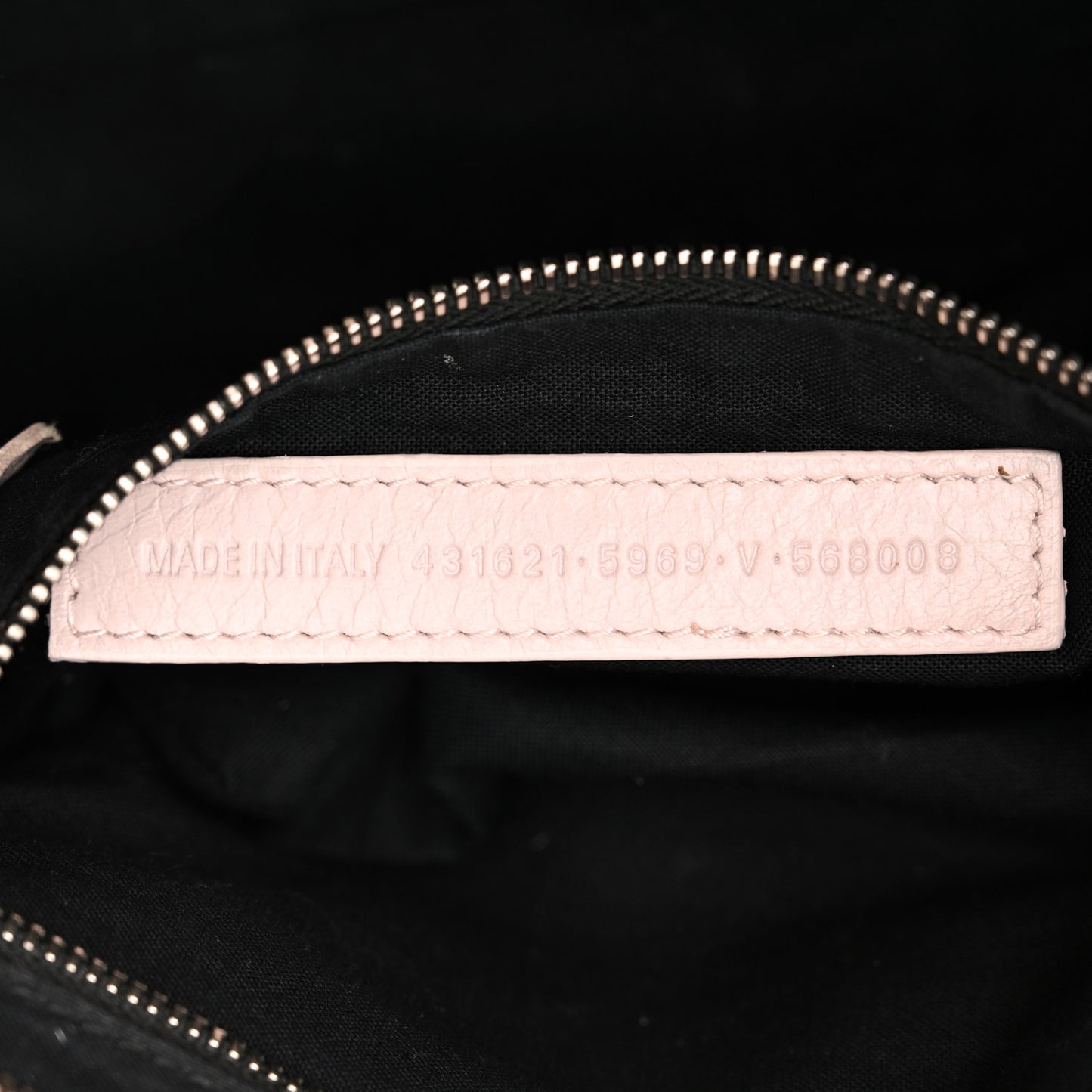 Agneau Classic Silver Hardware S City Logo Strap Light Rose White