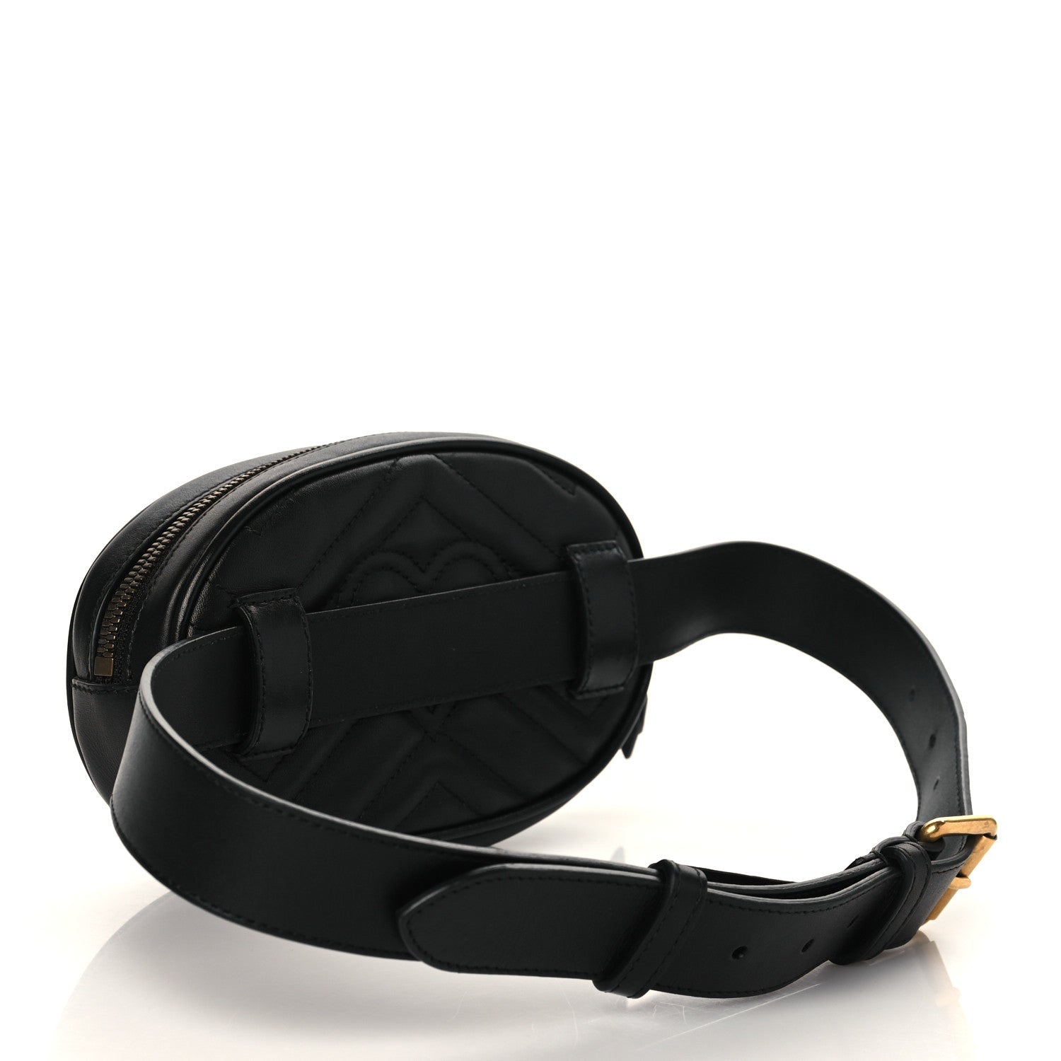 Gucci Calfskin Matelasse GG Marmont Belt 75 30 Bag Black 2 of 10