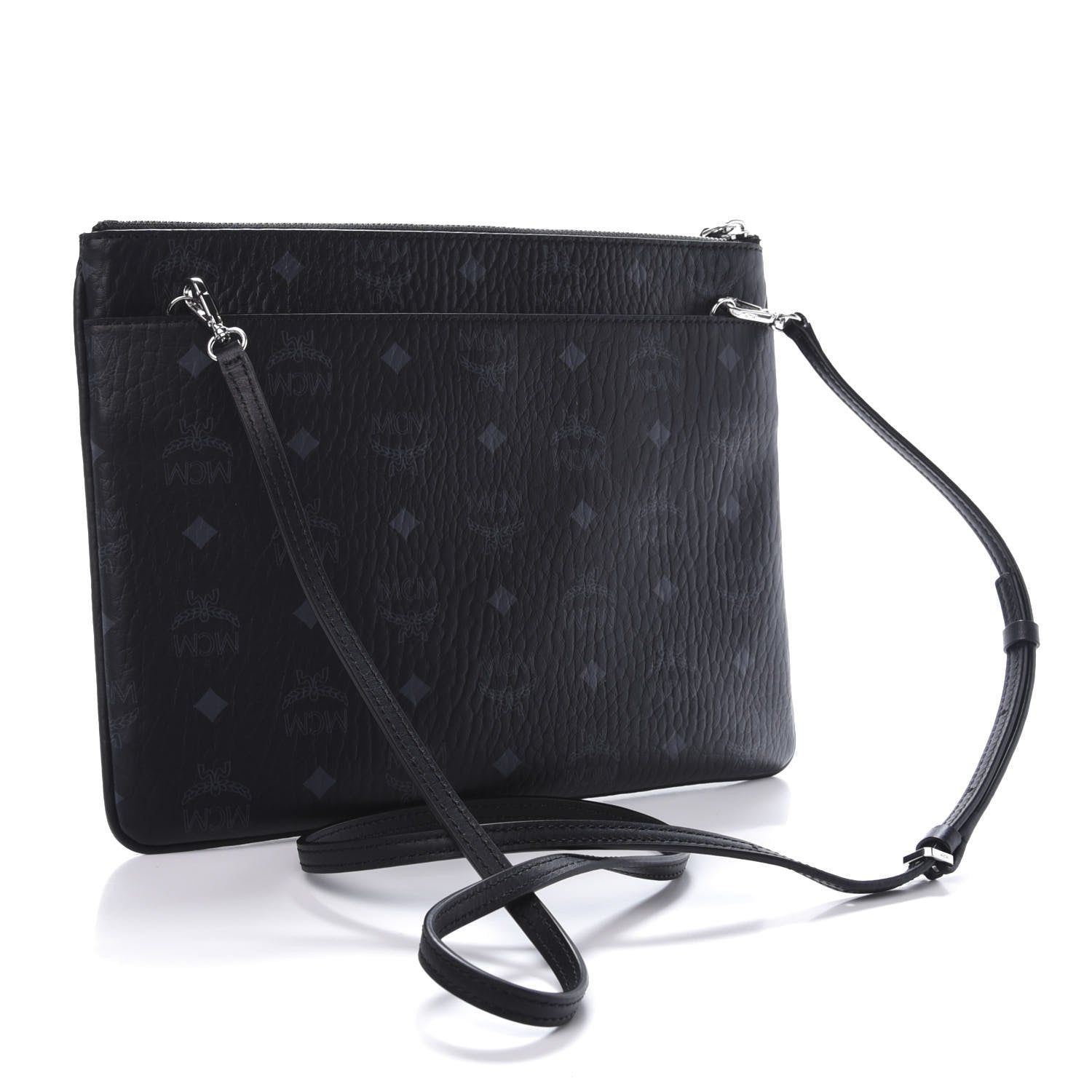 MCM Visetos Medium Crossbody Pouch Black 3 of 10
