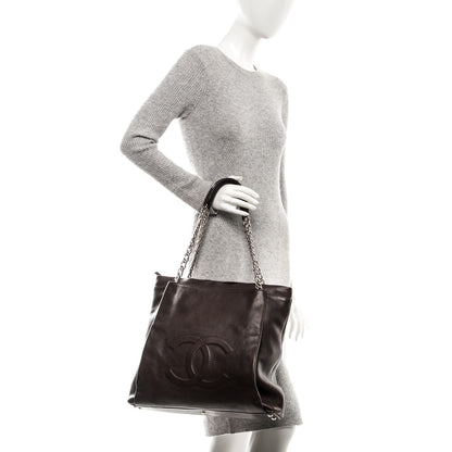 Chanel Caviar Large CC Tuck Tote Brown 2 of 7