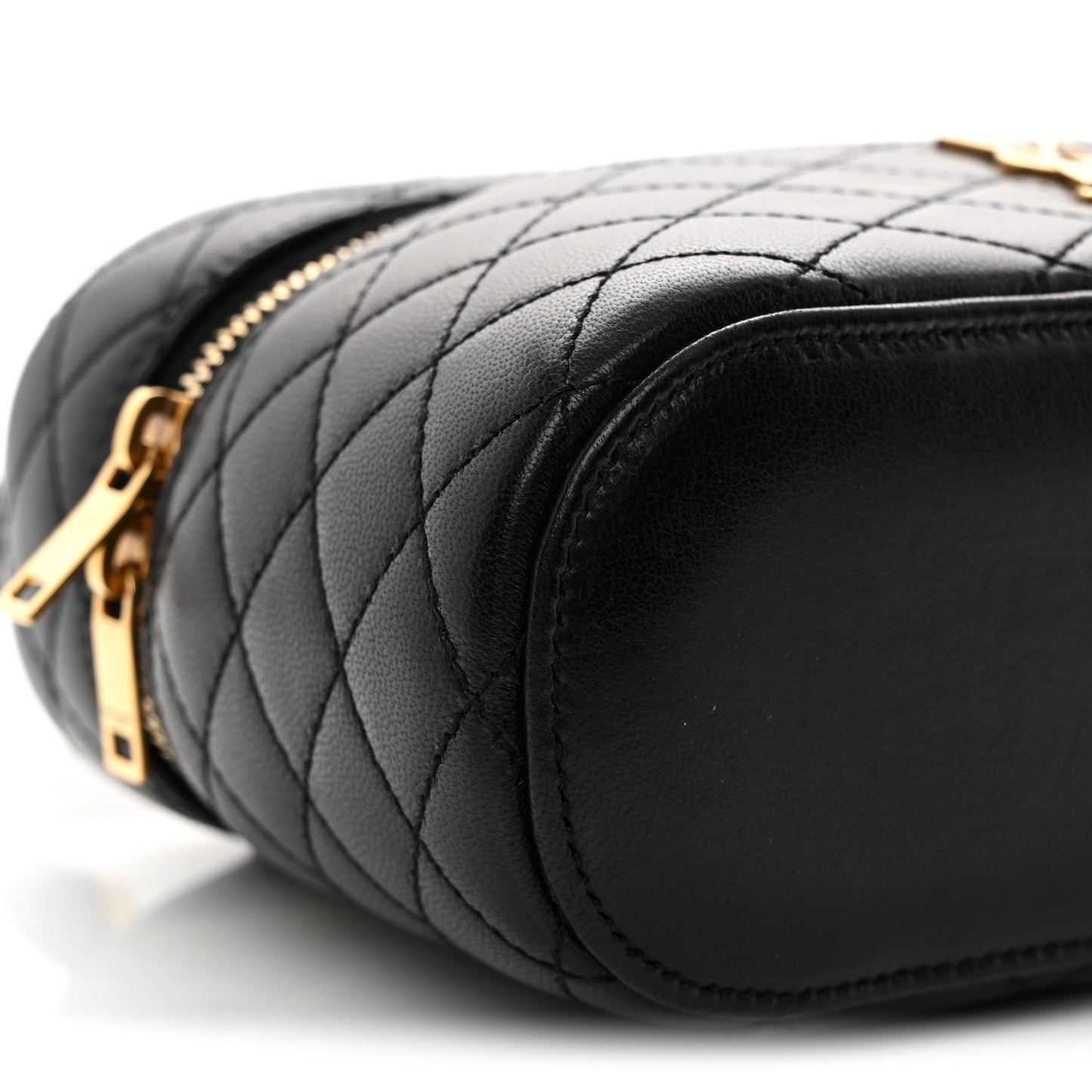 Lambskin Quilted Mini Gaby Vanity Case Black