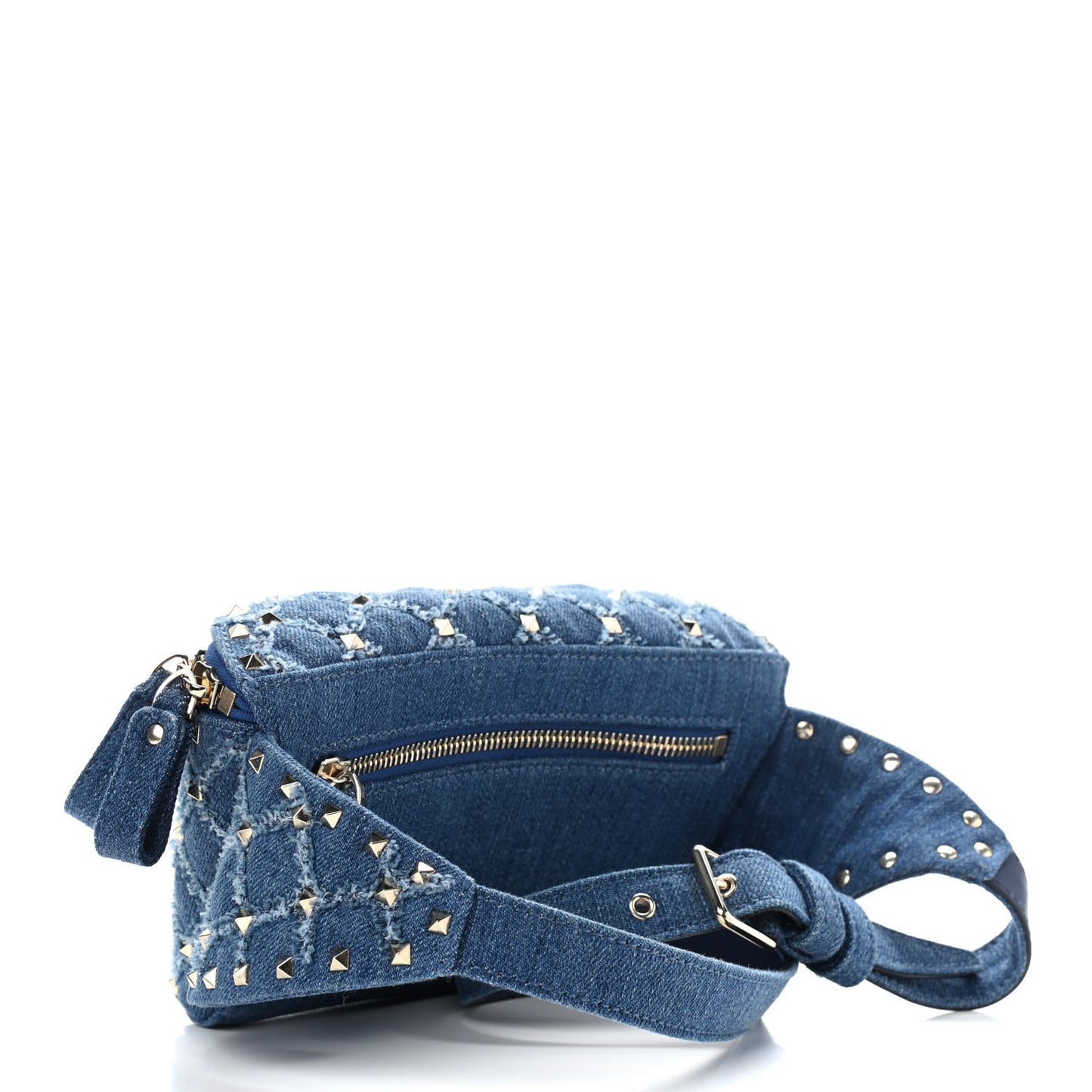 Denim Rockstud Spike Belt Bag Denim