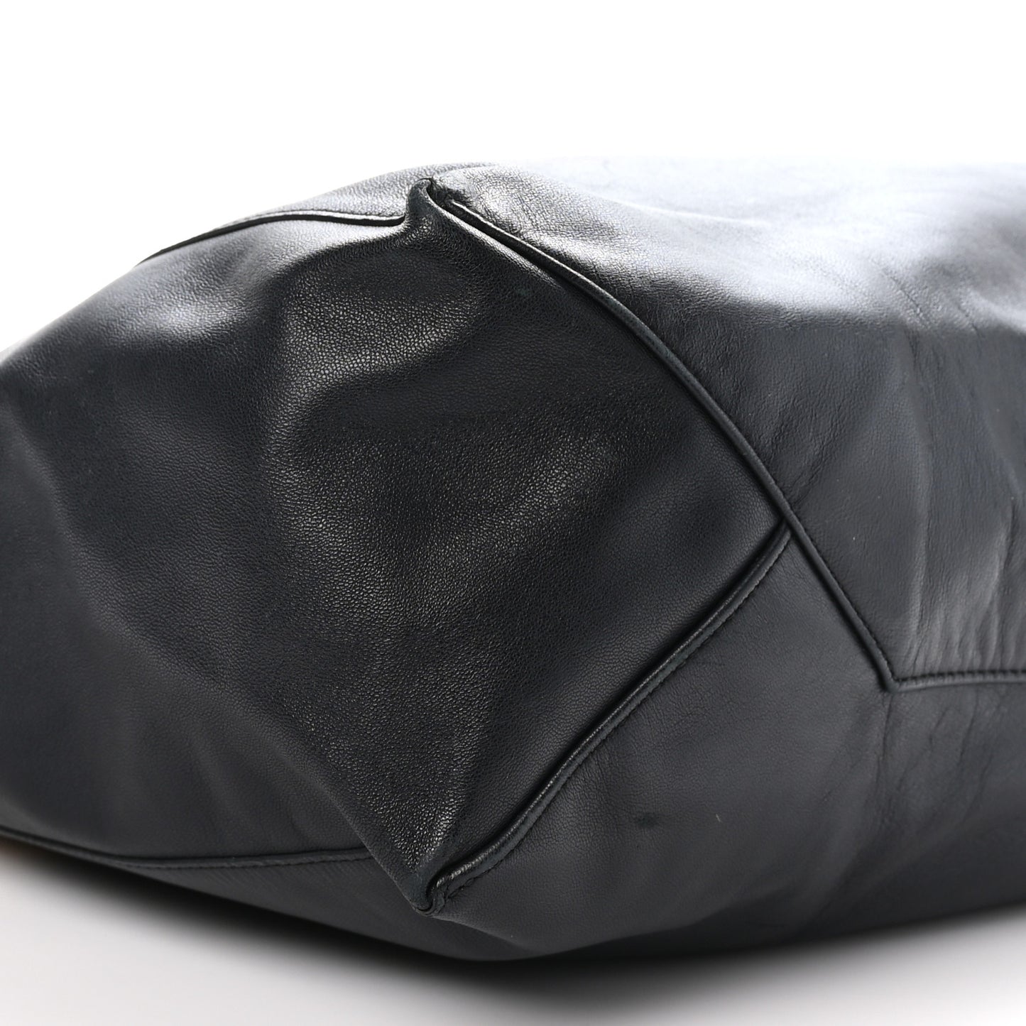 Lambskin Vertical Bi-Cabas Beige Black