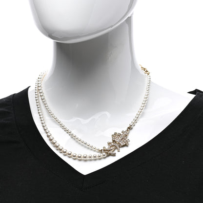 Chanel Pearl Crystal CC Crown Multi Strand Necklace Gold 2 of 7