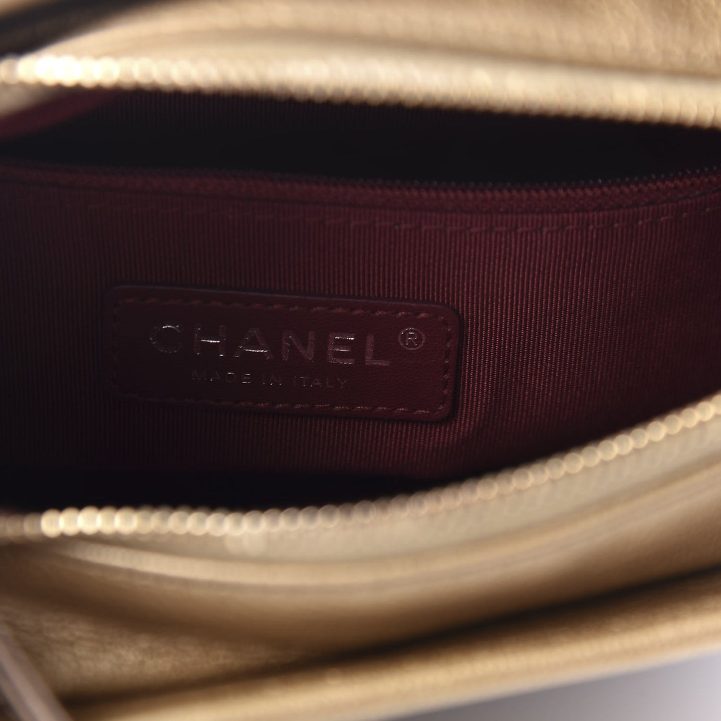 Metallic Goatskin Quilted Small Gabrielle Hobo Gold Bronze