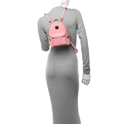 MCM Visetos Side Stud X-Mini Stark Bebe Boo Backpack Soft Pink 2 of 9