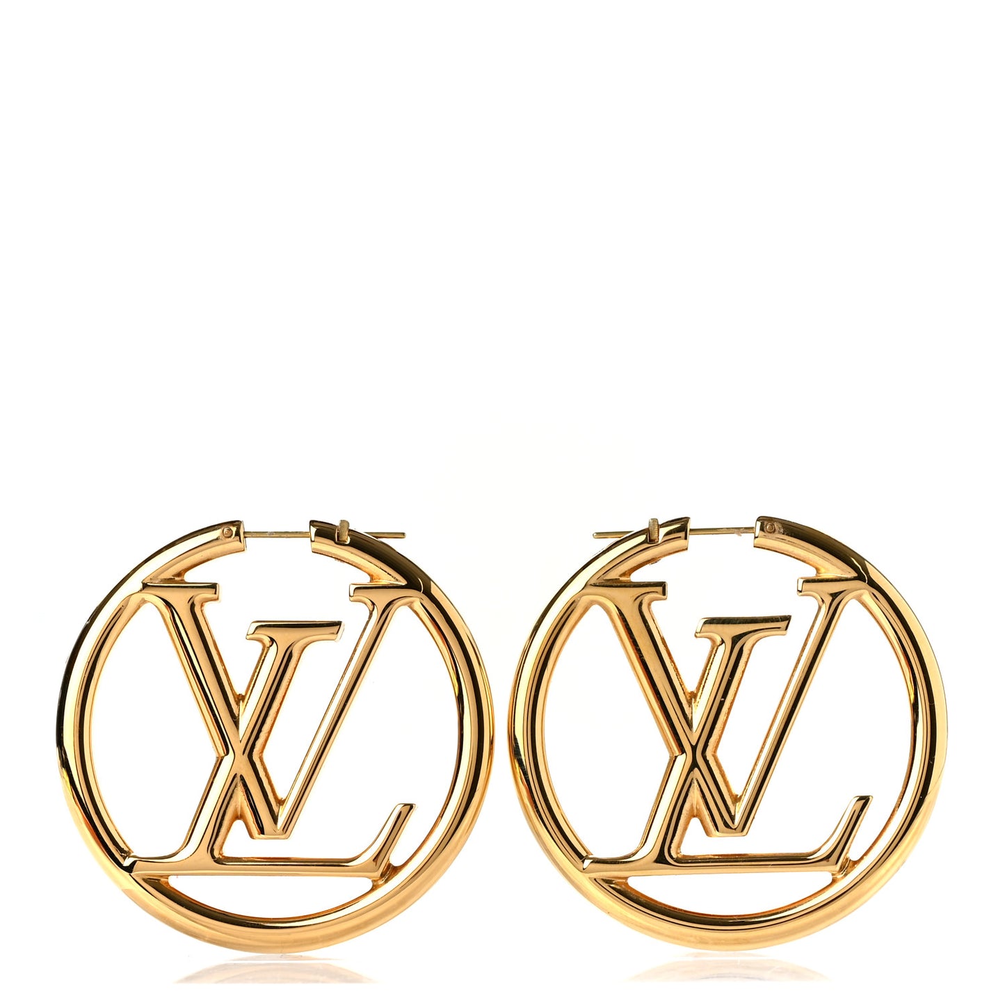 Metal Louise Hoop Earrings Gold