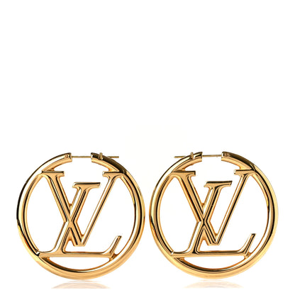 Louis Vuitton Metal Louise Hoop Earrings Gold 1 of 6
