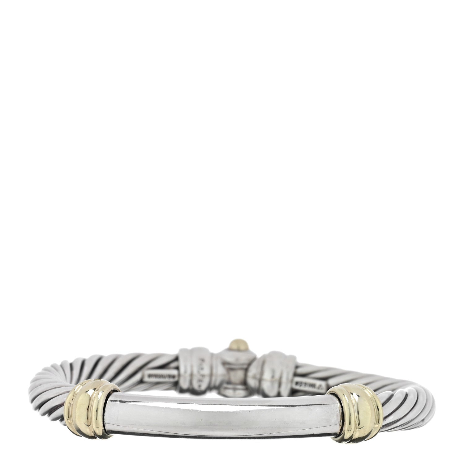 David Yurman Sterling Silver 14K Yellow Gold Metro Cable Bracelet 1 of 3