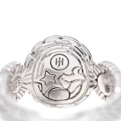 John Hardy Sterling Silver Diamond Small Circle Contour Ring 54 7 4 of 5