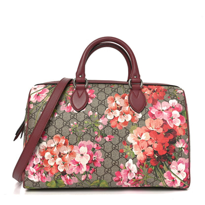 Gucci GG Supreme Monogram Blooms Medium Boston Beige Multicolor Dry Rose 1 of 11