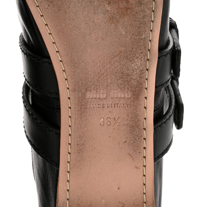 Miu Miu Nappa Vitello Nevada Double Buckle Ballerina Flats 36.5 Black 7 of 11