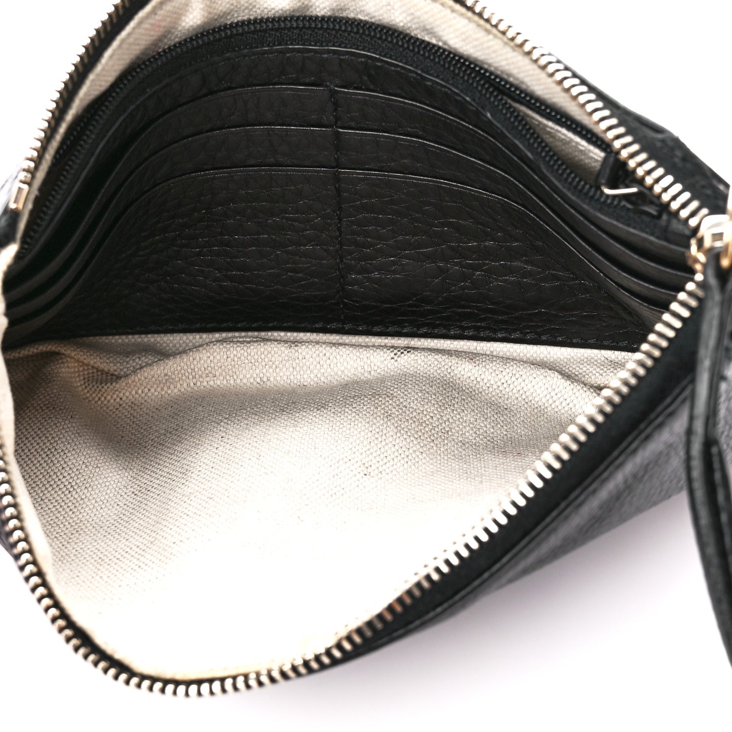 Pebbled Calfskin Soho Wristlet Black
