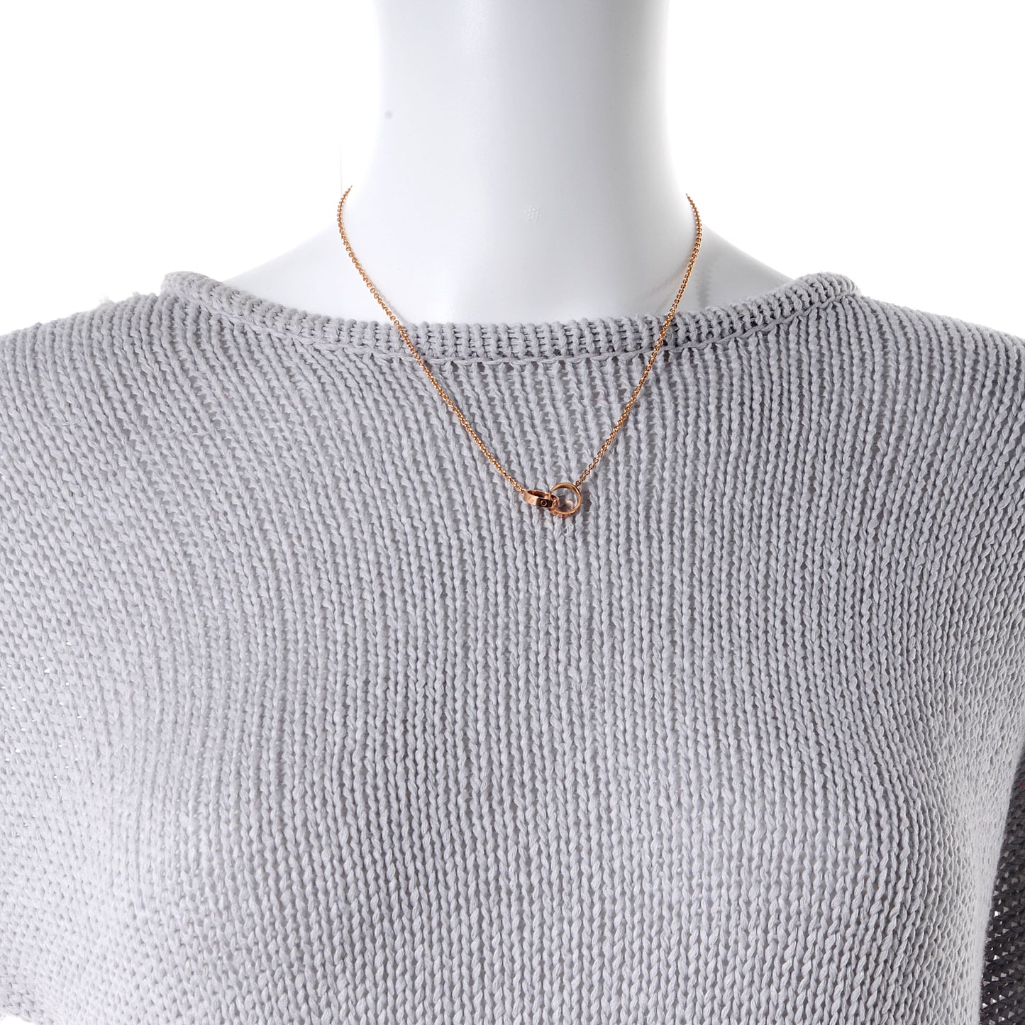 18K Pink Gold Interlocking LOVE Necklace