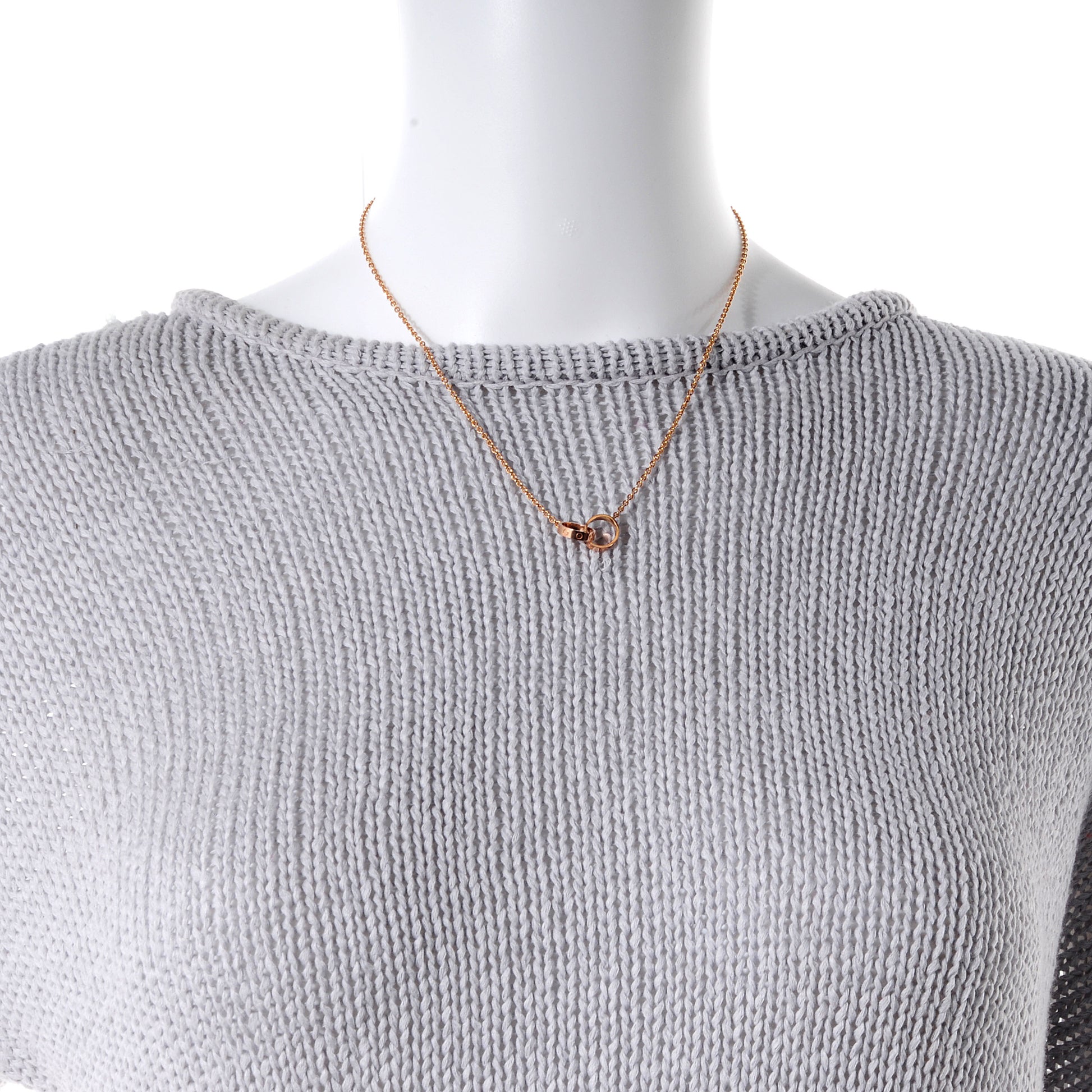Cartier 18K Pink Gold Interlocking LOVE Necklace 2 of 9