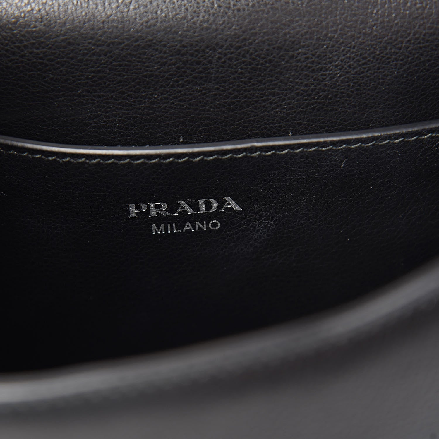 Prada Glace Calfskin Studded Sound Flap Crossbody Shoulder Bag Black 6 of 9