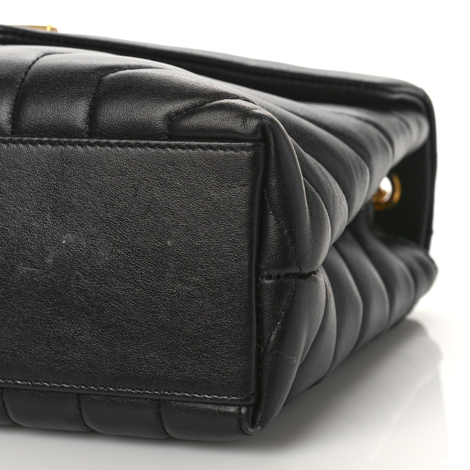 Saint Laurent Calfskin Y Quilted Monogram Small Loulou Chain Satchel Black 9 of 11