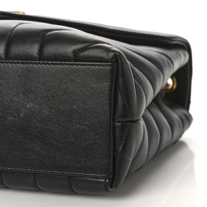 Saint Laurent Calfskin Y Quilted Monogram Small Loulou Chain Satchel Black 9 of 11