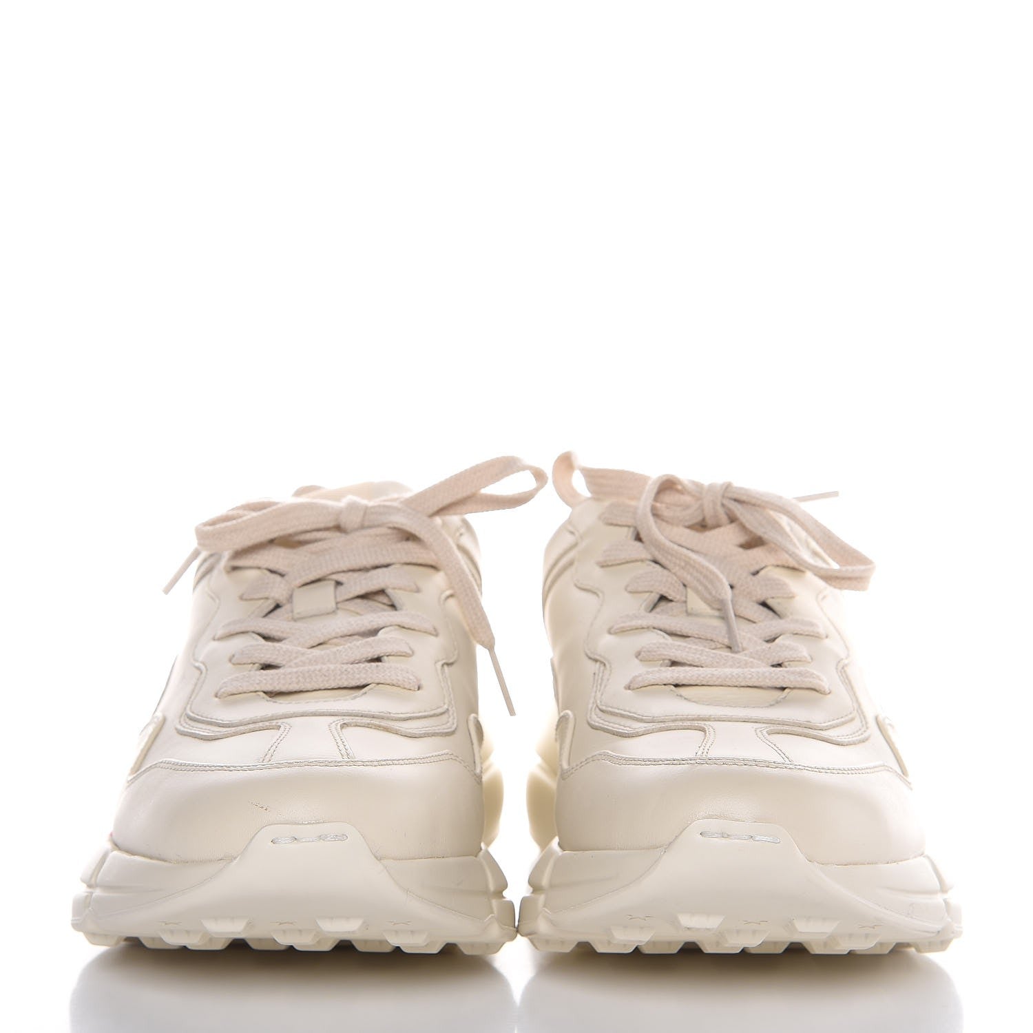 Gucci Calfskin Logo Mens Rhyton Sneakers 6 Ivory 2 of 10