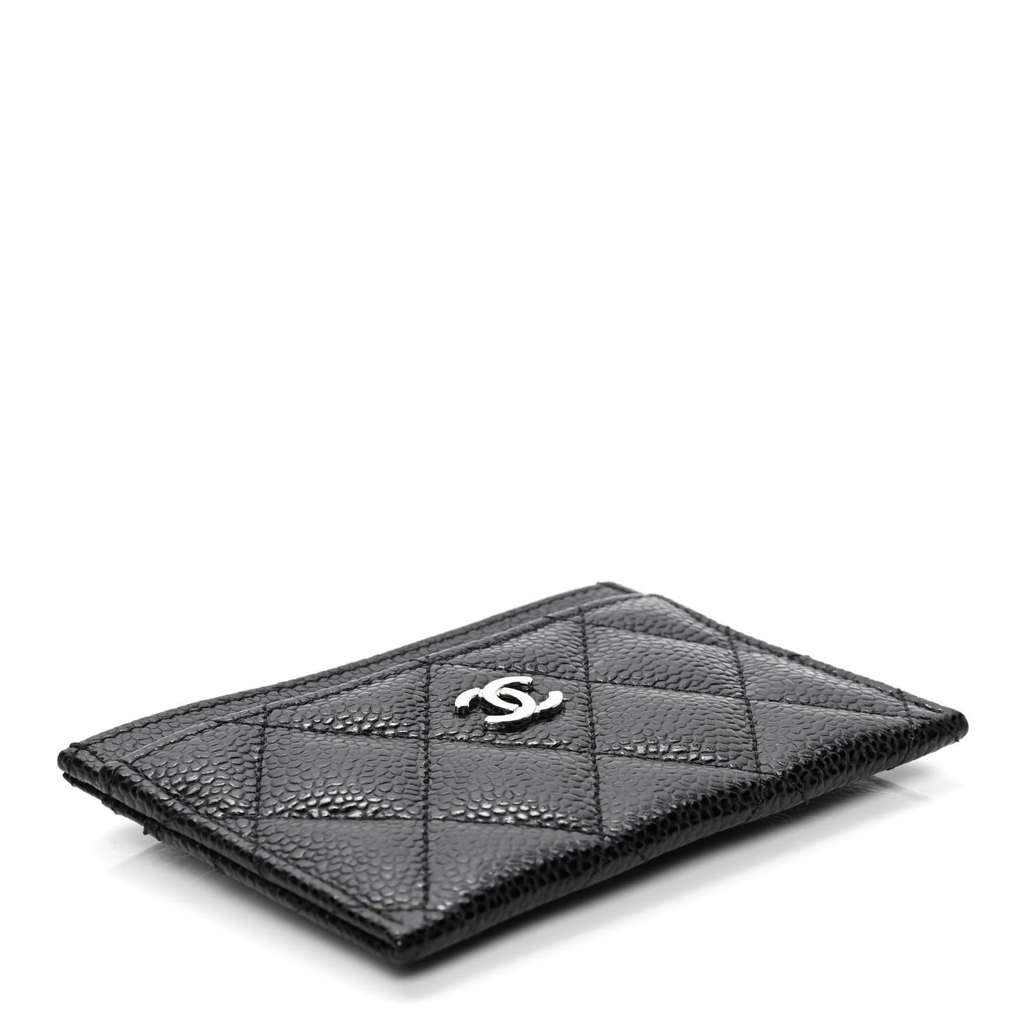 Caviar Quilted Card Holder Black