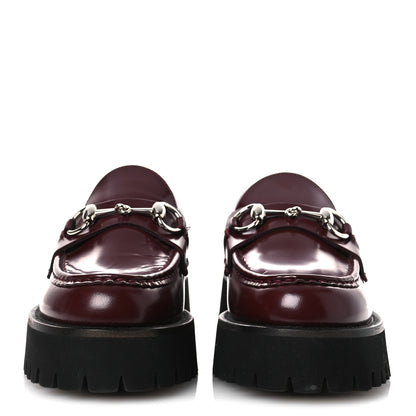 Gucci Cordovan Lux Womens Horsebit 45mm Platform Loafers 36.5 Vintage Bordeaux 3 of 15