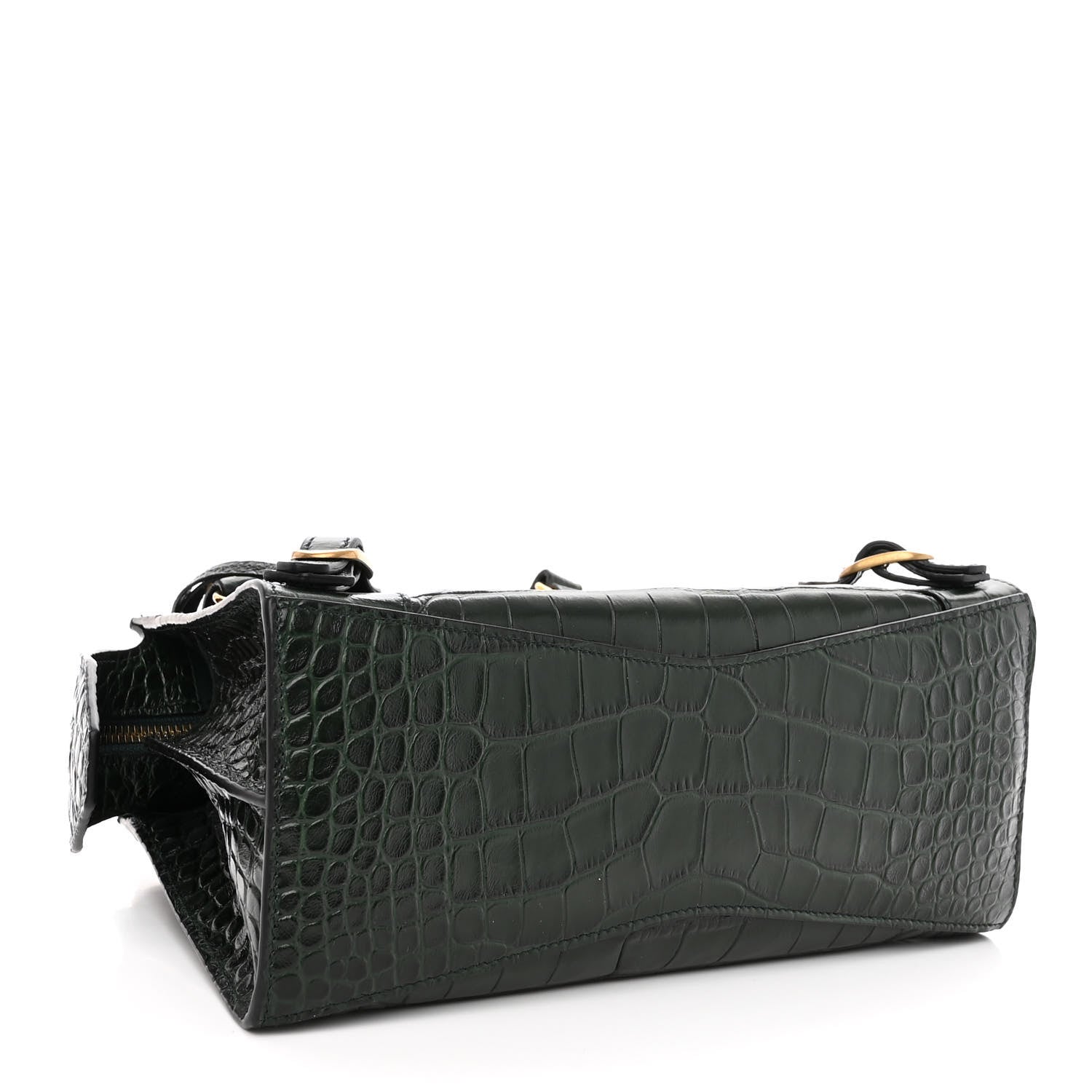 Balenciaga Extra Supple Calfskin Crocodile Embossed Neo Classic Hardware XS City Forest Green 4 of 9