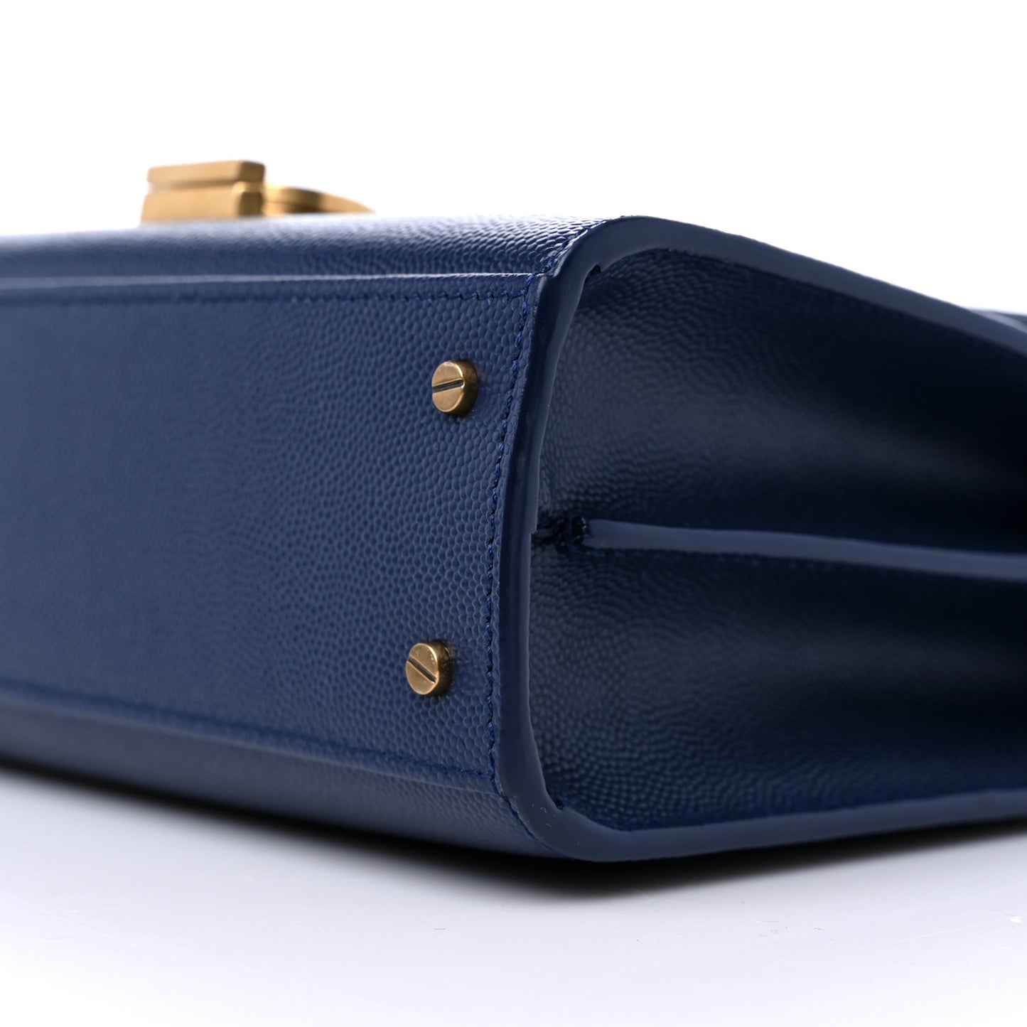 Calfskin Mini Classic Monogram Cassandra Top Handle Bag Blue