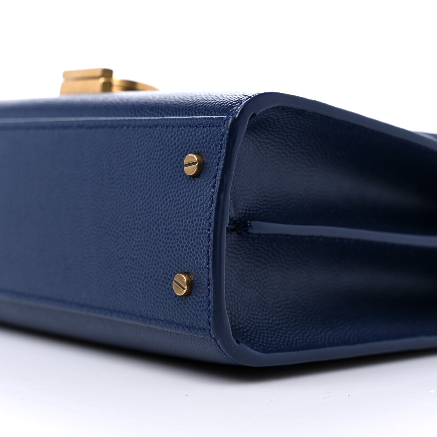 Saint Laurent Calfskin Mini Classic Monogram Cassandra Top Handle Bag Blue 8 of 8