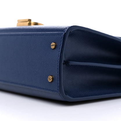 Saint Laurent Calfskin Mini Classic Monogram Cassandra Top Handle Bag Blue 8 of 8