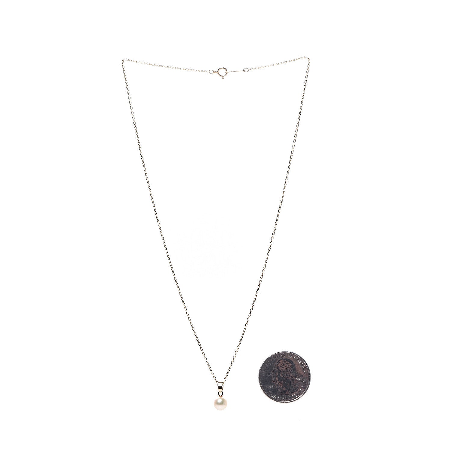 Mikimoto 18K Yellow Gold Akoya Pearl 6mm Pendant Necklace 3 of 5