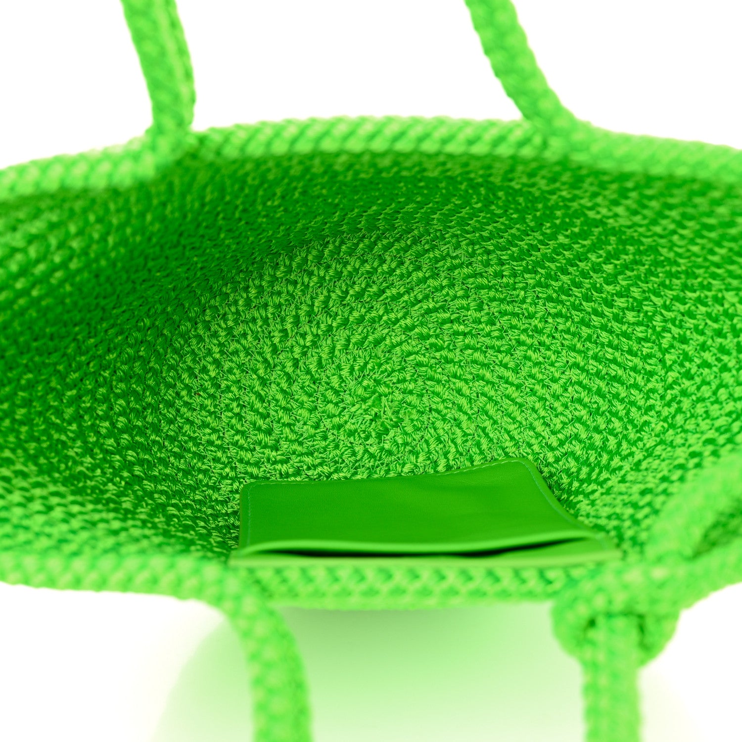 Balenciaga Nylon Lambskin Woven Small Ibiza Basket With Strap Green 5 of 11