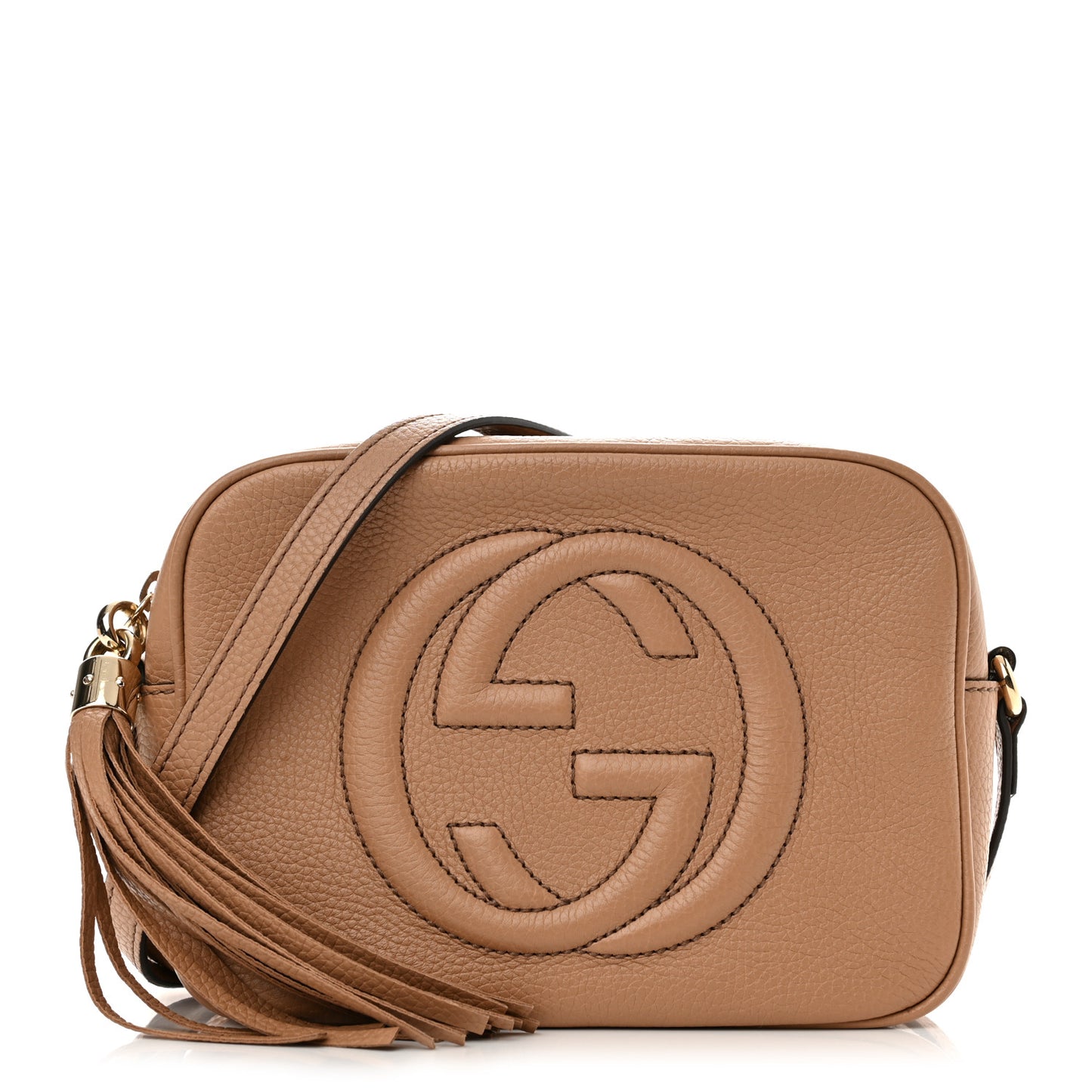 Pebbled Calfskin Small Soho Disco Bag Camelia