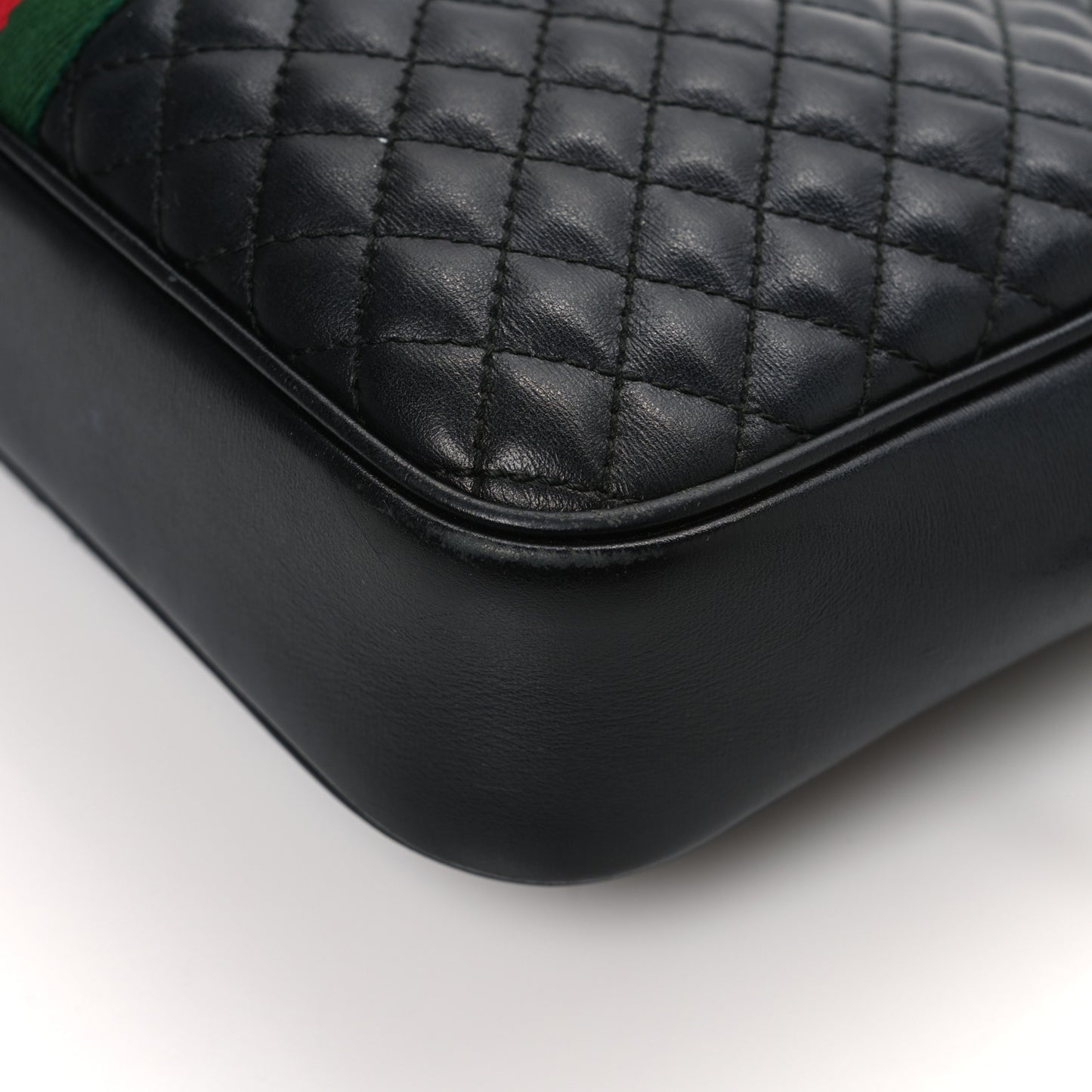Calfskin Web Trapuntata Small GG Shoulder Bag Black