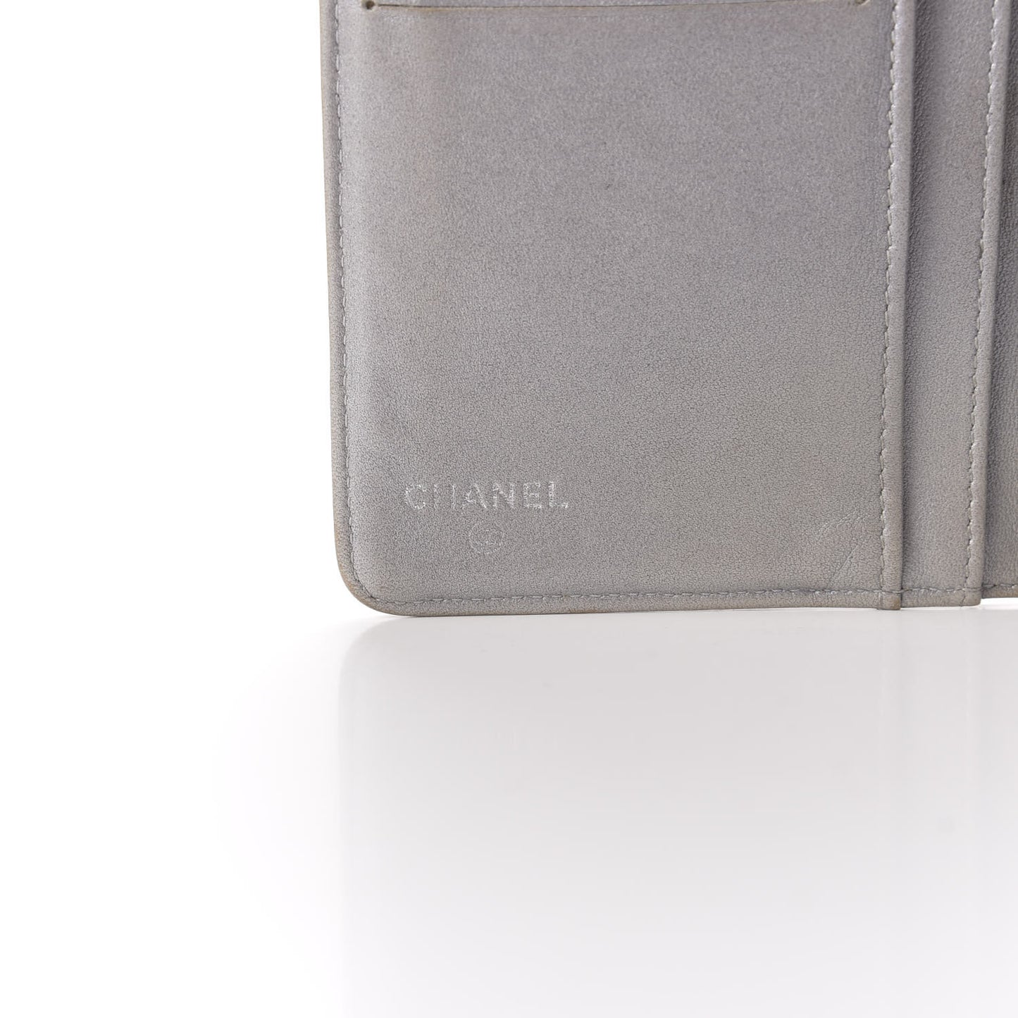 Lambskin Camellia Embossed Yen Wallet Black