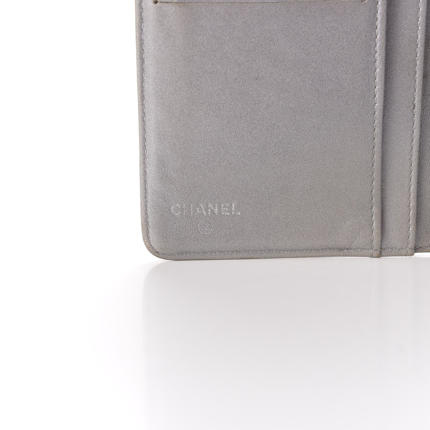 Chanel Lambskin Camellia Embossed Yen Wallet Black 6 of 12