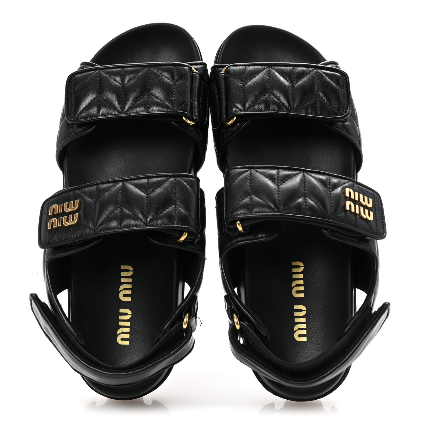 Nappa Matelasse Sporty Sandals 39 Black