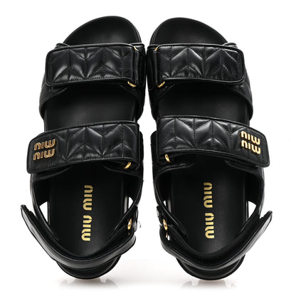Miu Miu Nappa Matelasse Sporty Sandals 39 Black 2 of 10