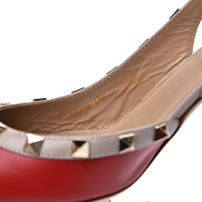 Valentino Garavani Nappa Rockstud Half D'Orsay Slingback 85mm Pumps 37.5 Rosso Valentino Poudre 8 of 9