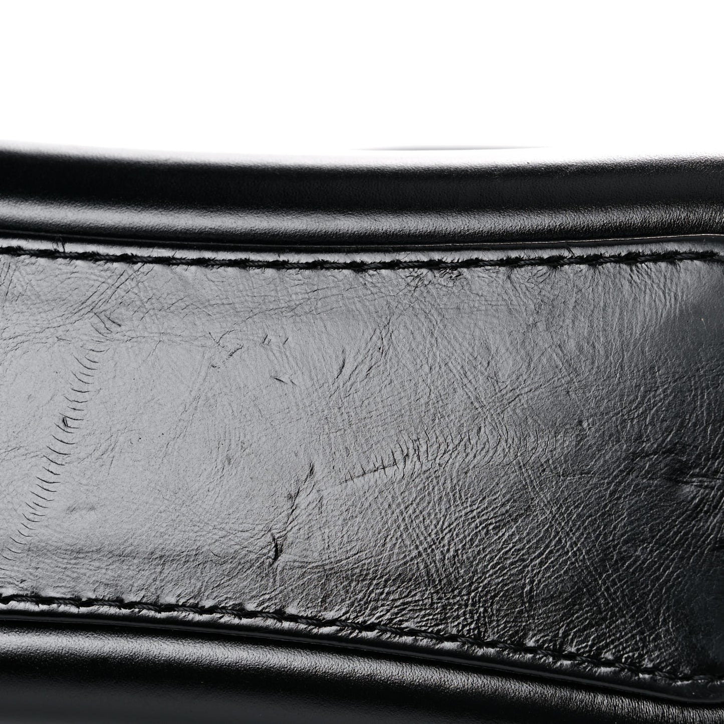 Aged Calfskin Chevron Quilted Small Gabrielle Hobo Black