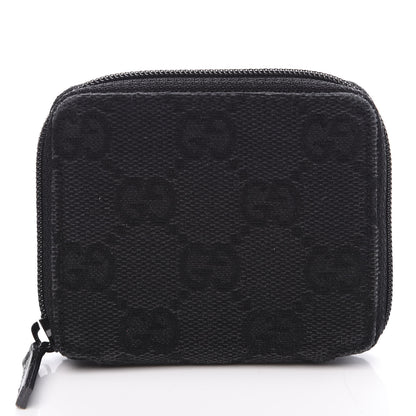 Gucci Monogram Zip Around Coin Purse Black 1 of 9