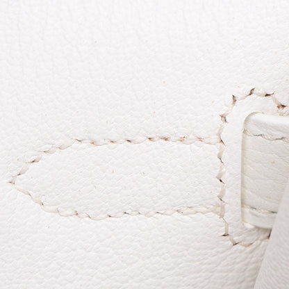 Hermes Taurillon Clemence Birkin 35 White 10 of 27