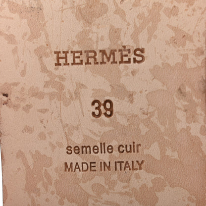 Hermes Box Calfskin Oran Sandals 39 White 7 of 9