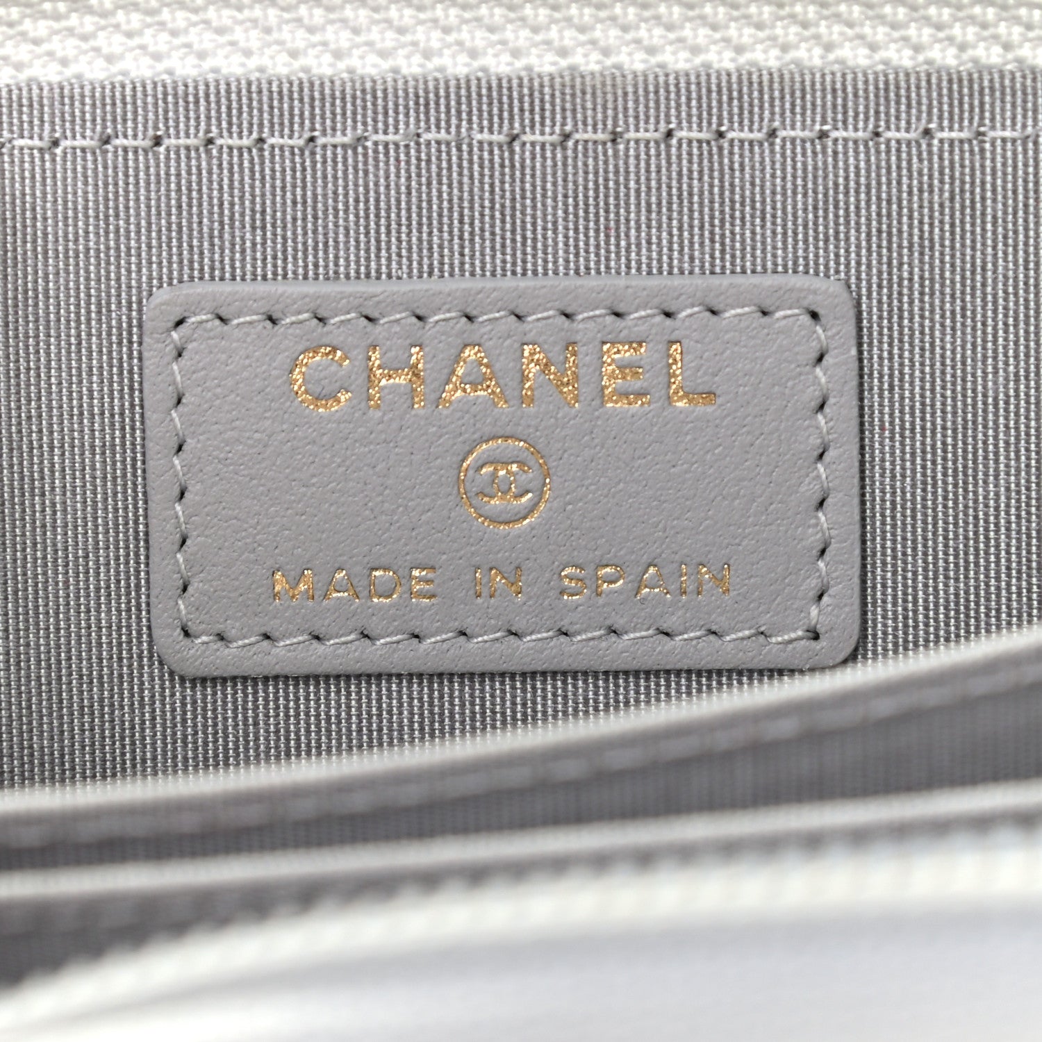 Chanel Caviar Quilted Boy Zip Around Coin Purse Wallet Grey 6 of 7