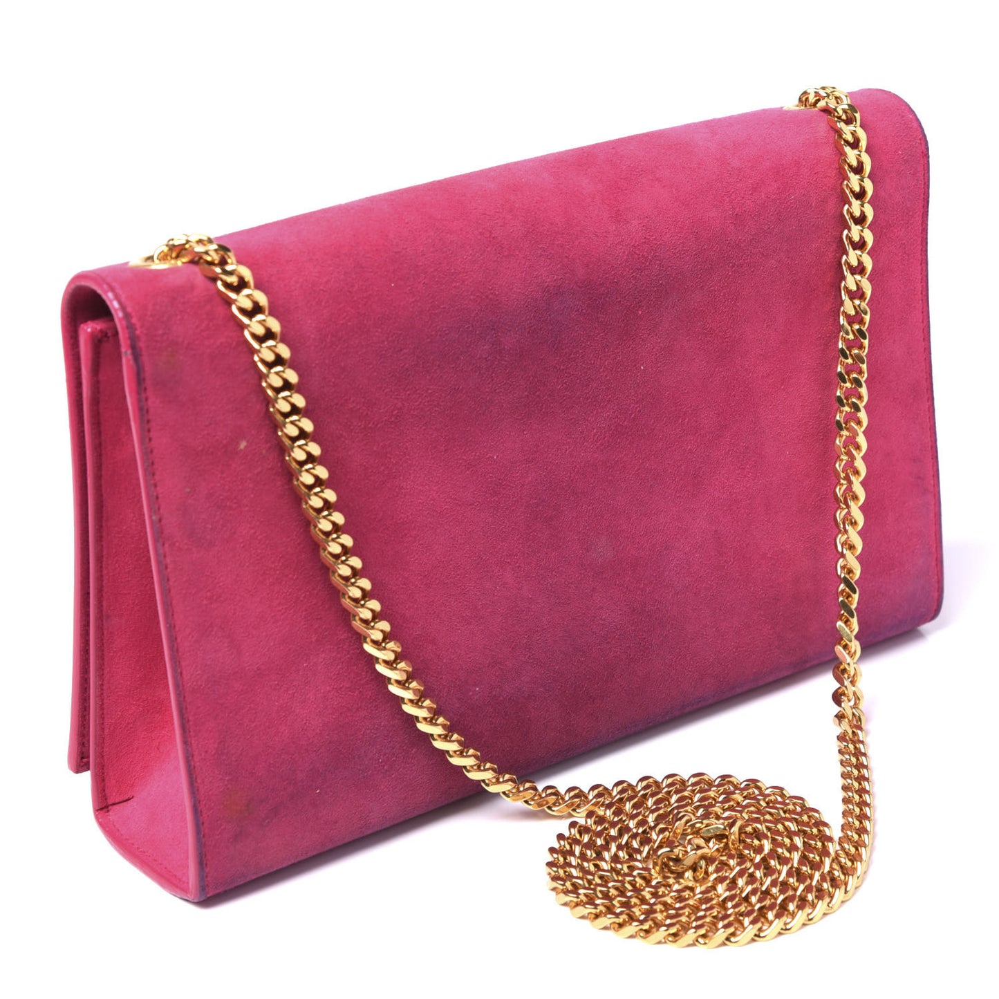 Suede Medium Monogram Kate Tassel Shoulder Bag Lipstick Fuchsia