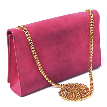 Saint Laurent Suede Medium Monogram Kate Tassel Shoulder Bag Lipstick Fuchsia 2 of 13