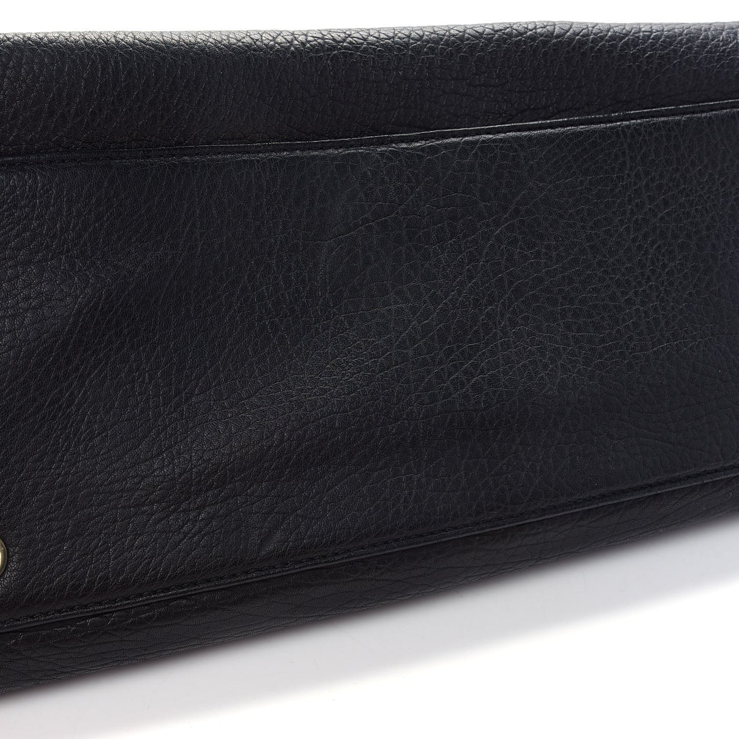 Grainy Calfskin Large Rosalie Satchel Black