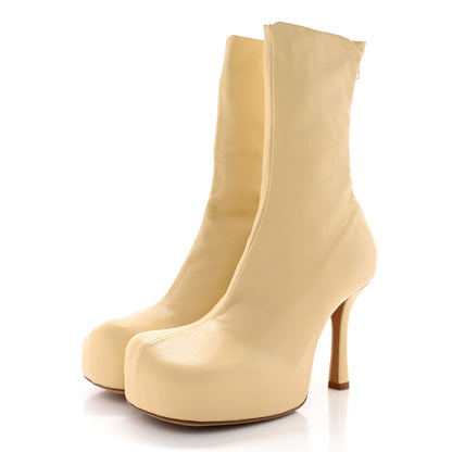 Bottega Veneta Nappa BV Bold Platform Square Toe Ankle Boots 36 Butter 3 of 11